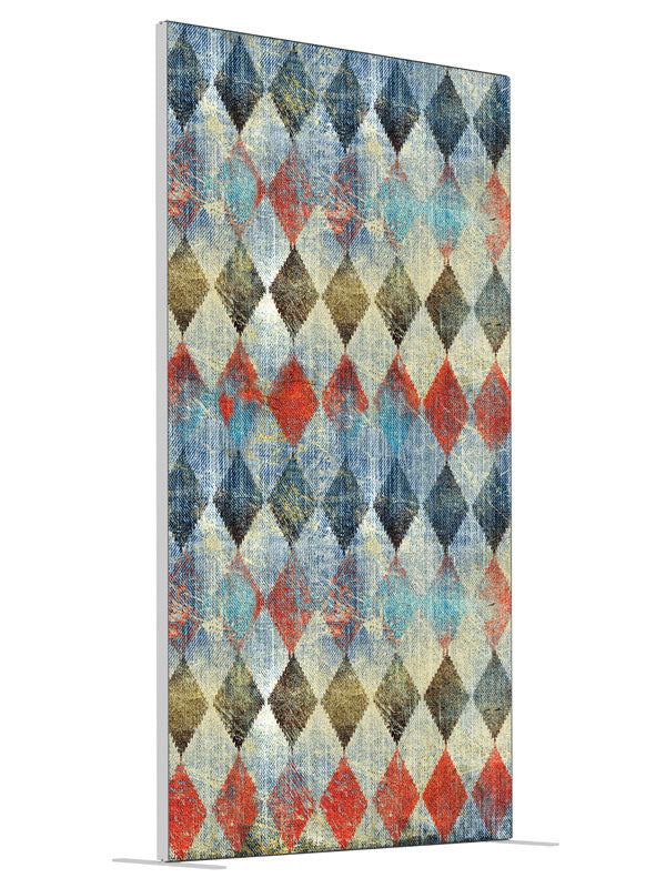 Denim Diamonds shown at an angled view, photography backdrop panel for Denny StudioEdge silicone edge frame, 4 ft