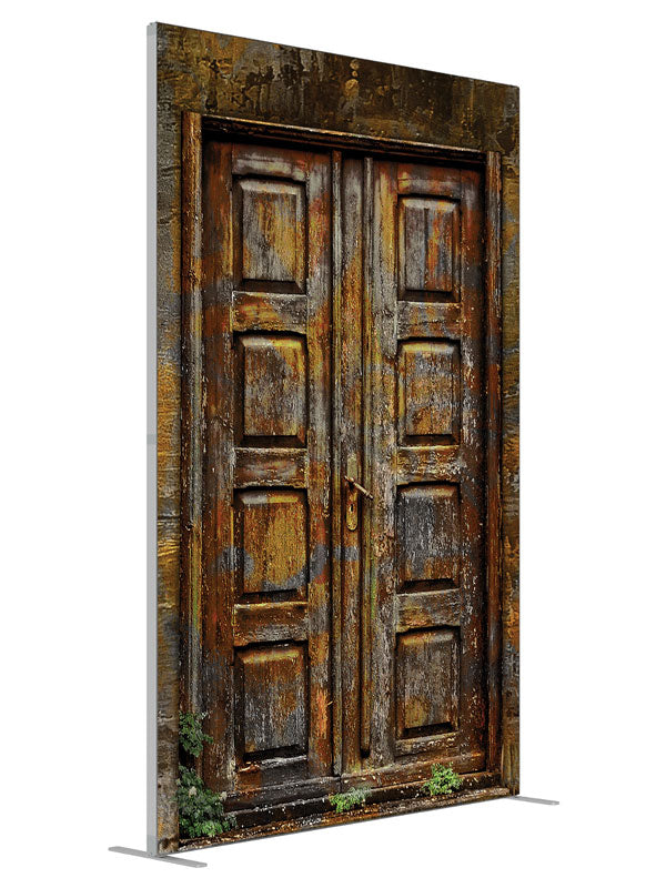 Denmark Doors shown at an angled view, photography backdrop panel for Denny StudioEdge silicone edge frame, 5 ft