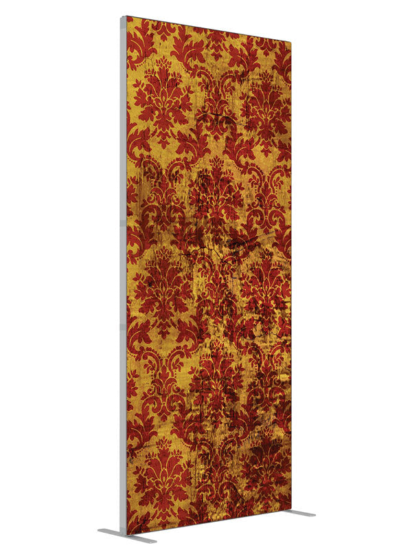Distressed Damask shown at an angled view, photography backdrop panel for Denny StudioEdge silicone edge frame, 3 ft