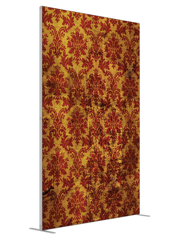 Distressed Damask shown at an angled view, photography backdrop panel for Denny StudioEdge silicone edge frame, 5 ft
