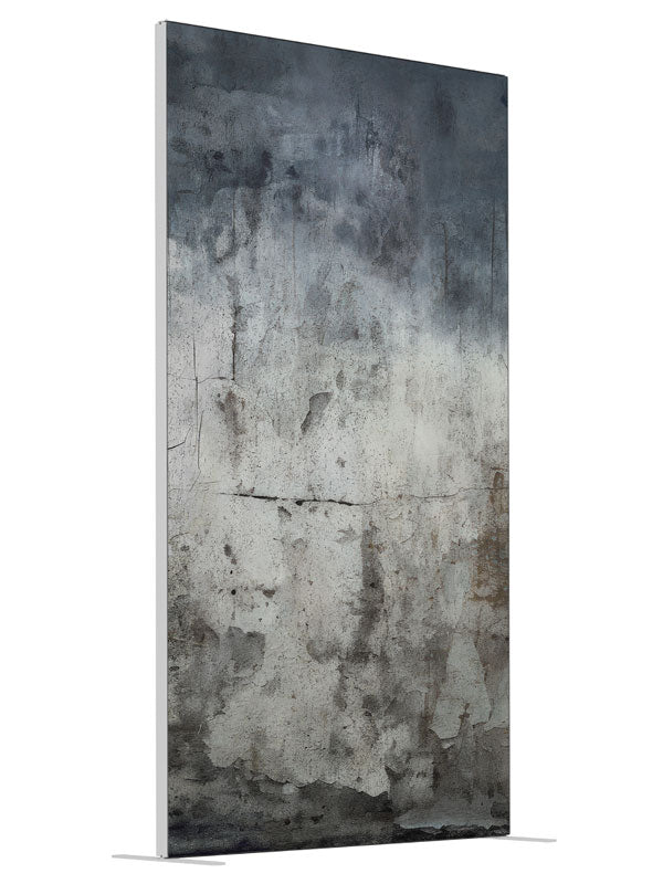 Distressed Gray Blue Texture shown at an angled view, photography backdrop panel for Denny StudioEdge silicone edge frame, 4 ft