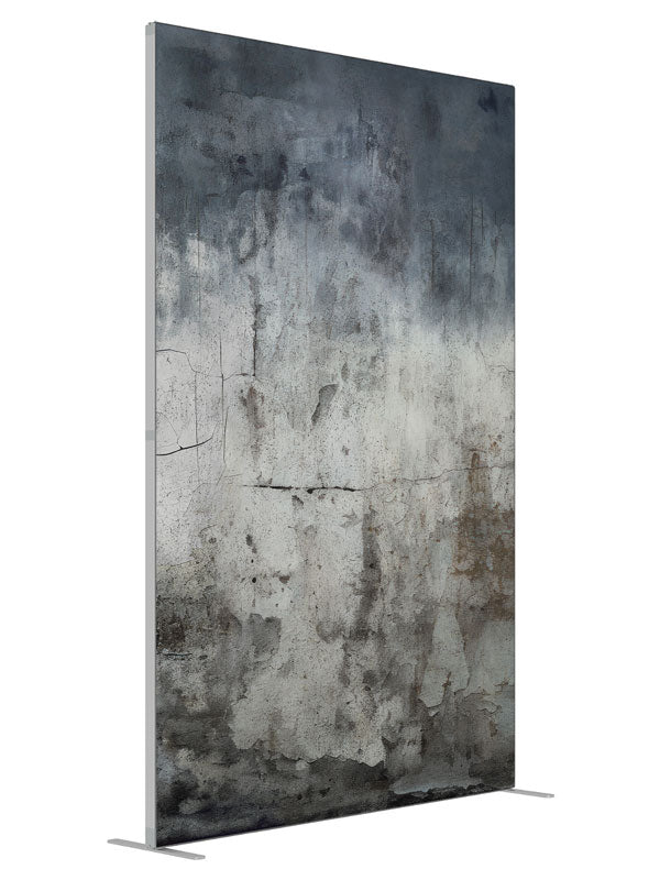 Distressed Gray Blue Texture shown at an angled view, photography backdrop panel for Denny StudioEdge silicone edge frame, 5 ft