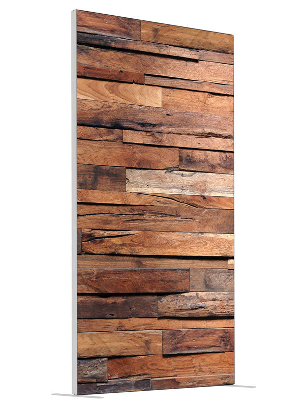Distressed wood grain printed backdrop angled view 4ft - Denny StudioEdge SECP-7685