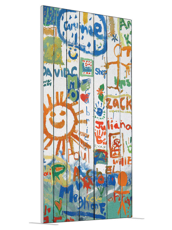 Doodles shown at an angled view, photography backdrop panel for Denny StudioEdge silicone edge frame, 4 ft