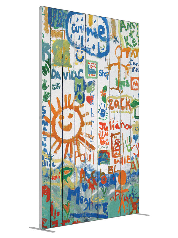 Doodles shown at an angled view, photography backdrop panel for Denny StudioEdge silicone edge frame, 5 ft