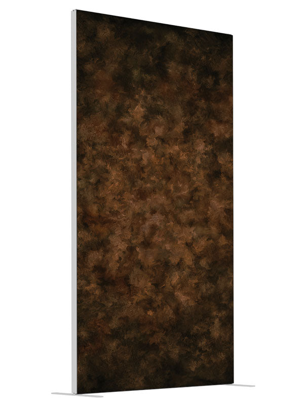 Down to Earth Brown shown at an angled view, photography backdrop panel for Denny StudioEdge silicone edge frame, 4 ft