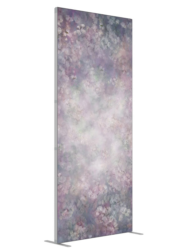 Soft mauve and dusty-rose florals around a glowing misty center, 3ft photography backdrop panel for Denny StudioEdge silicone edge frame