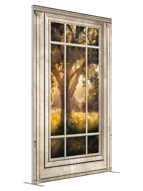 Elegant Light Wood Panel Room shown at an angled view, photography backdrop panel for Denny StudioEdge silicone edge frame, 5 ft