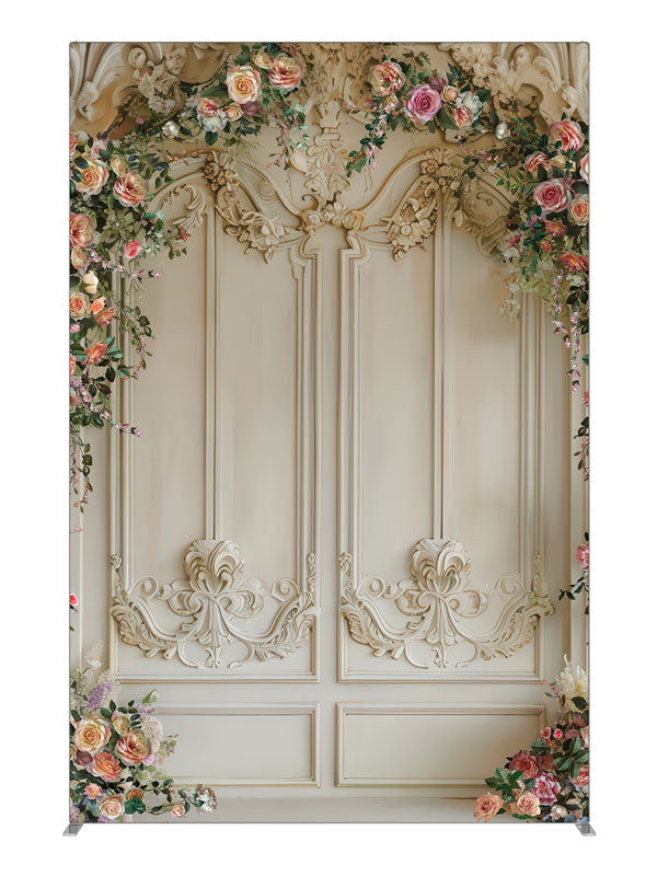 Elegant Spring Chateau Floral, photography backdrop panel for Denny StudioEdge silicone edge frame, 5 ft
