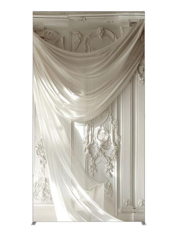 Elegant White Classical Panel, photography backdrop panel for Denny StudioEdge silicone edge frame, 4 ft