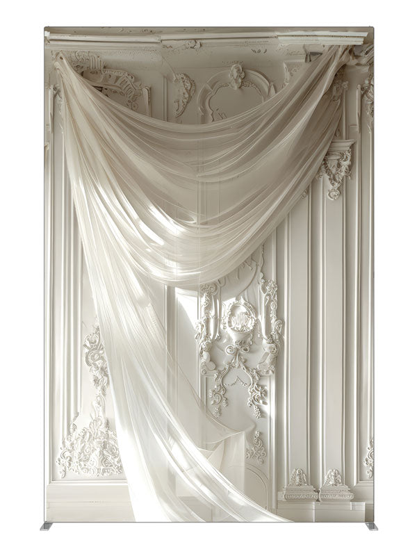 Elegant White Classical Panel, photography backdrop panel for Denny StudioEdge silicone edge frame, 5 ft