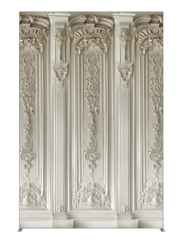 Elegant White Classical Panel Wall, photography backdrop panel for Denny StudioEdge silicone edge frame, 5 ft