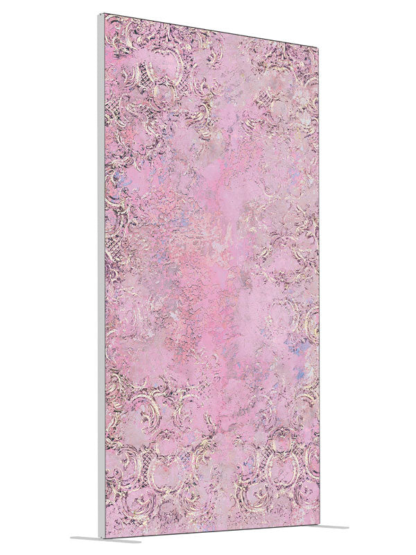 Emmanuelle Pink shown at an angled view, photography backdrop panel for Denny StudioEdge silicone edge frame, 4 ft