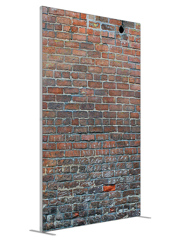 Etched Brick shown at an angled view, photography backdrop panel for Denny StudioEdge silicone edge frame, 5 ft