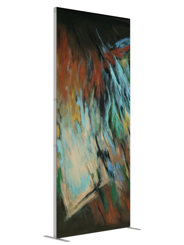 Fall is Near shown at an angled view, photography backdrop panel for Denny StudioEdge silicone edge frame, 3 ft