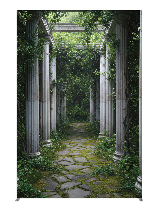 Fenrick Overgrown Ivy Column Walkway, photography backdrop panel for Denny StudioEdge silicone edge frame, 5 ft