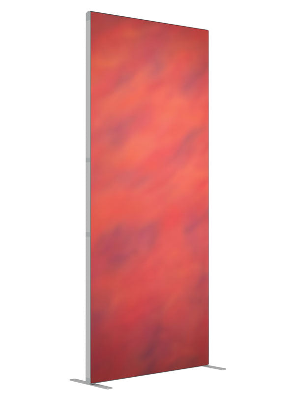 Fire Red Soft shown at an angled view, photography backdrop panel for Denny StudioEdge silicone edge frame, 3 ft