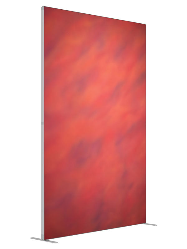 Fire Red Soft shown at an angled view, photography backdrop panel for Denny StudioEdge silicone edge frame, 5 ft