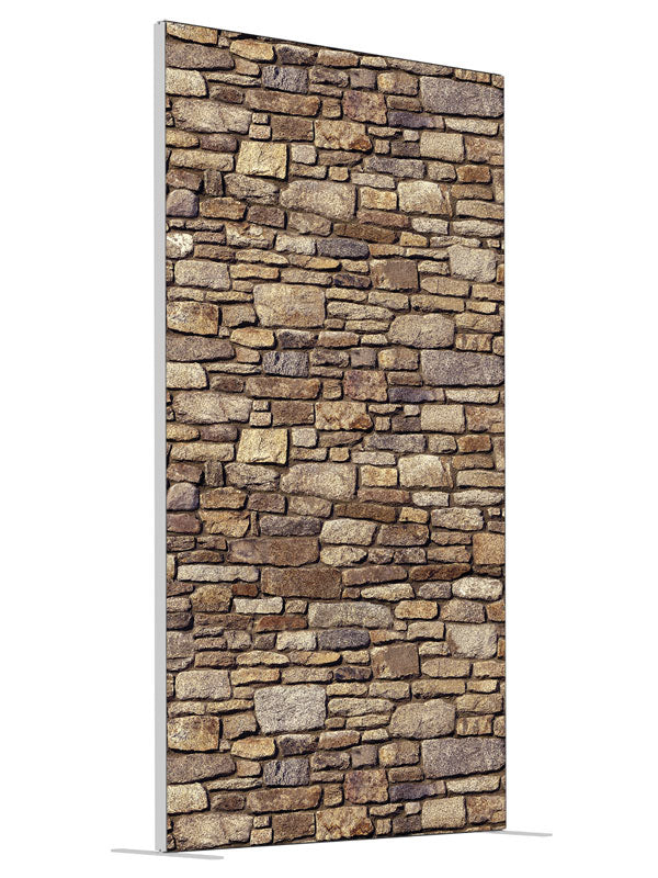Flat Stone Wall shown at an angled view, photography backdrop panel for Denny StudioEdge silicone edge frame, 4 ft