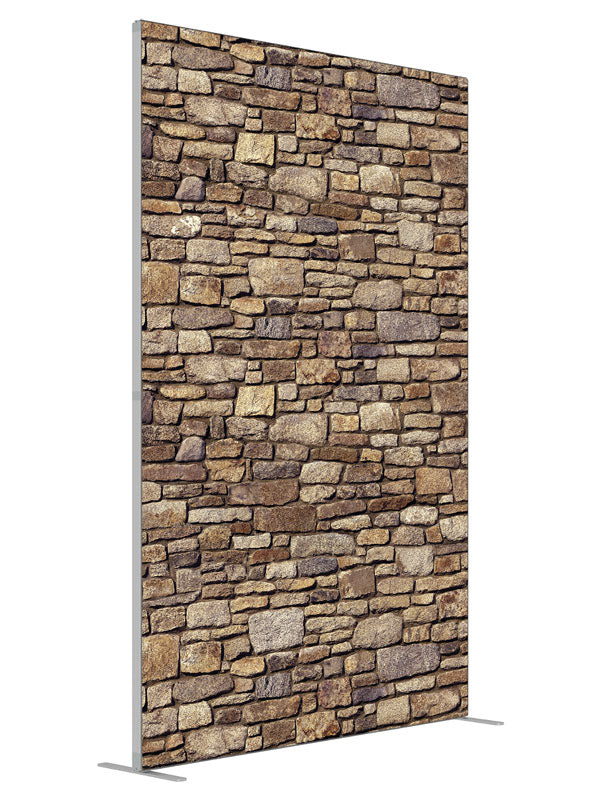 Flat Stone Wall shown at an angled view, photography backdrop panel for Denny StudioEdge silicone edge frame, 5 ft