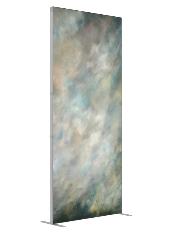 Forrest Snow shown at an angled view, photography backdrop panel for Denny StudioEdge silicone edge frame, 3 ft
