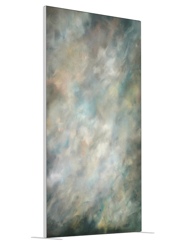 Forrest Snow shown at an angled view, photography backdrop panel for Denny StudioEdge silicone edge frame, 4 ft