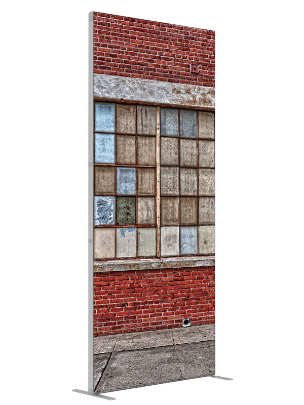 Foundry Brick shown at an angled view, photography backdrop panel for Denny StudioEdge silicone edge frame, 3 ft