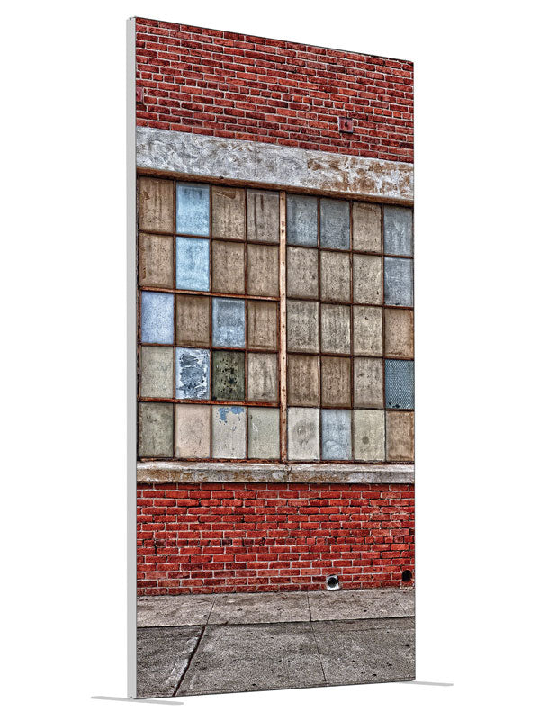 Foundry Brick shown at an angled view, photography backdrop panel for Denny StudioEdge silicone edge frame, 4 ft