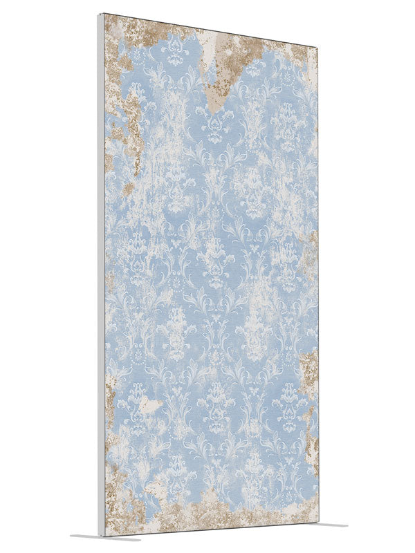 French Antique Baby Blue shown at an angled view, photography backdrop panel for Denny StudioEdge silicone edge frame, 4 ft