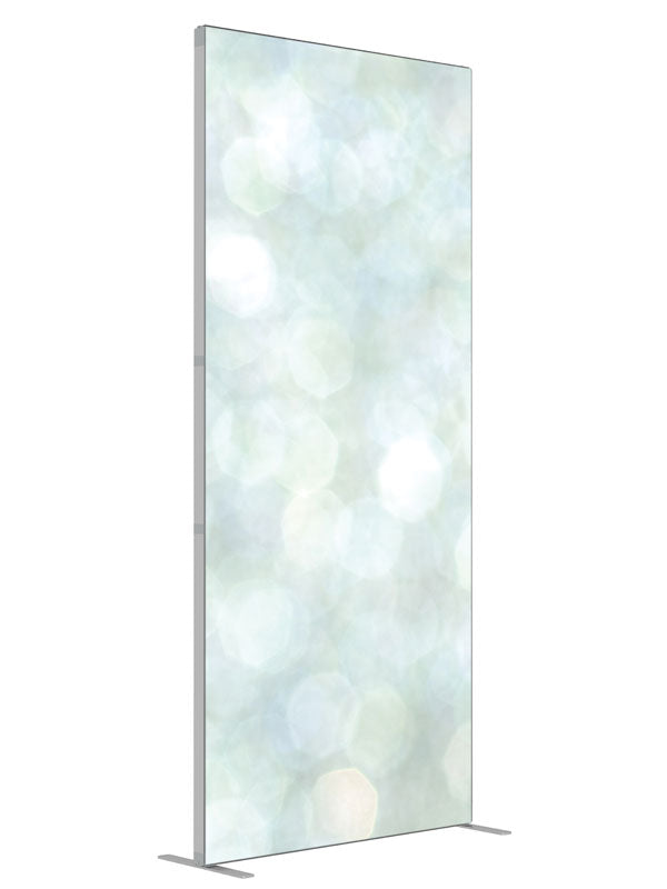 Frozen Blue Bokeh shown at an angled view, photography backdrop panel for Denny StudioEdge silicone edge frame, 3 ft
