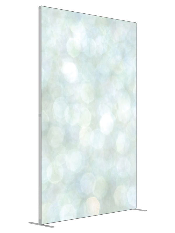 Frozen Blue Bokeh shown at an angled view, photography backdrop panel for Denny StudioEdge silicone edge frame, 5 ft