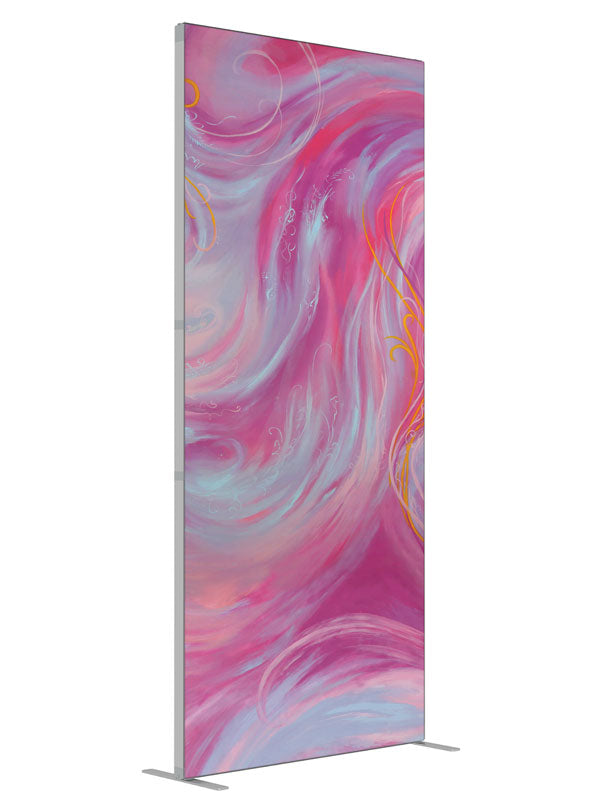 Gift Wrap Soft Marble Abstract shown at an angled view, photography backdrop panel for Denny StudioEdge silicone edge frame, 3 ft