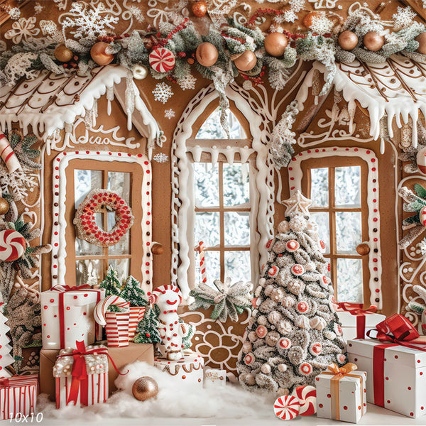 Gingerbread Cottage Photography Backdrop - Denny Mfg