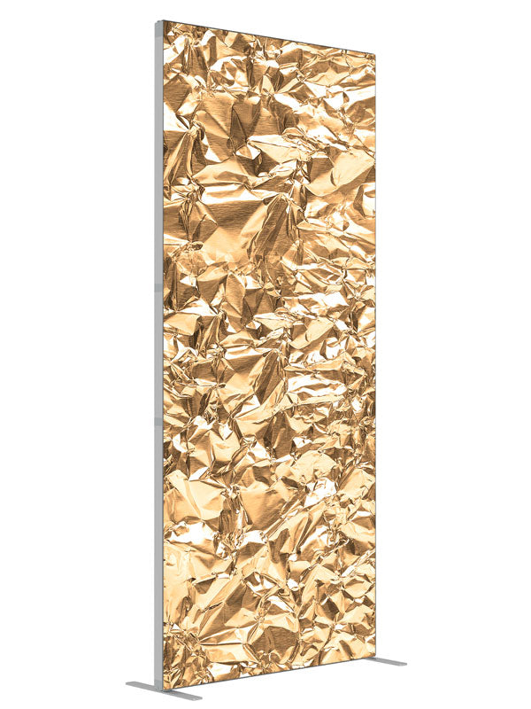 Gold Foil shown at an angled view, photography backdrop panel for Denny StudioEdge silicone edge frame, 3 ft