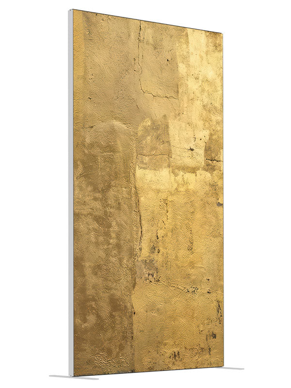 Gold Textured Plaster Wall shown at an angled view, photography backdrop panel for Denny StudioEdge silicone edge frame, 4 ft