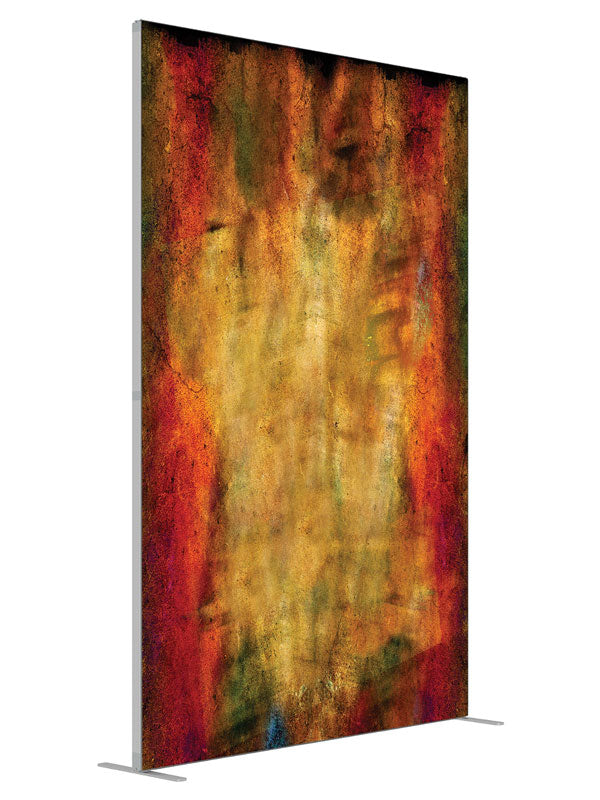 Golden amber grunge texture shown at an angled view, photography backdrop panel for Denny StudioEdge silicone edge frame, 5 ft