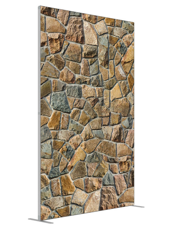 Granite Stone Wall shown at an angled view, photography backdrop panel for Denny StudioEdge silicone edge frame, 5 ft