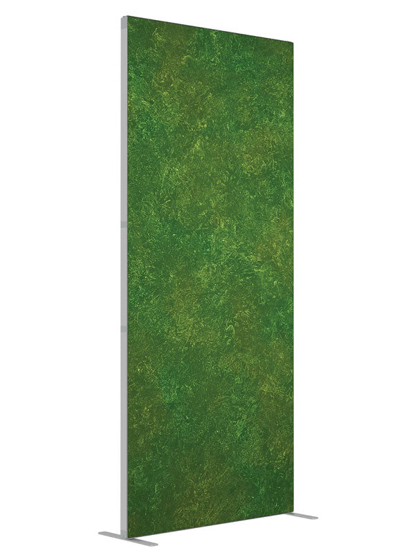 Grassy Green shown at an angled view, photography backdrop panel for Denny StudioEdge silicone edge frame, 3 ft