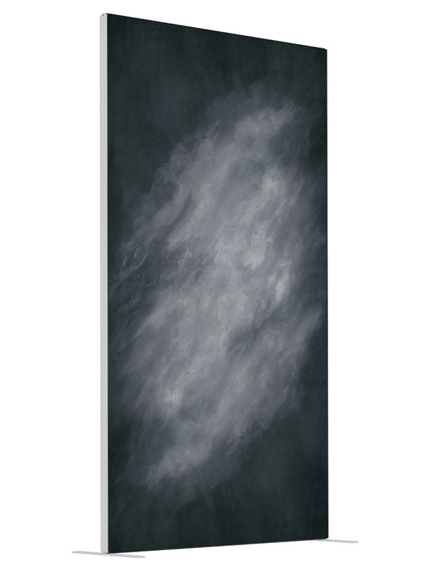 Gray Matter shown at an angled view, photography backdrop panel for Denny StudioEdge silicone edge frame, 4 ft