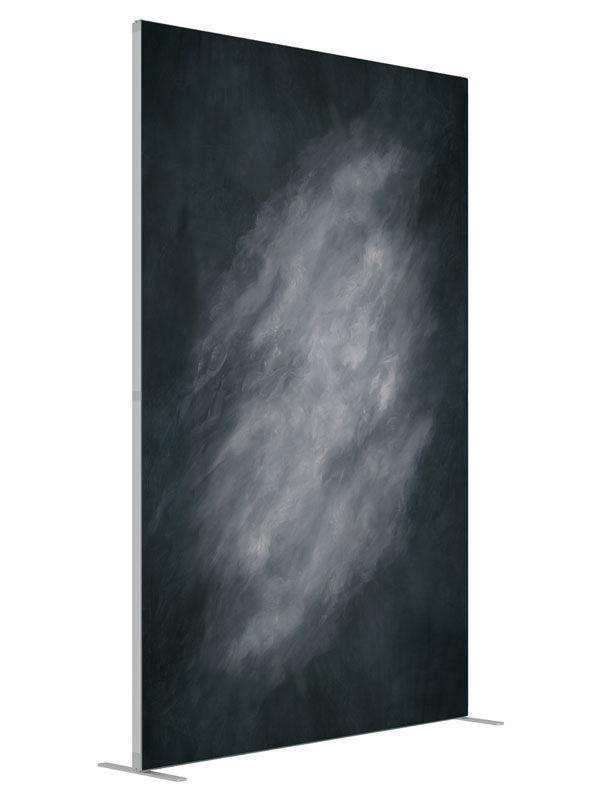 Gray Matter shown at an angled view, photography backdrop panel for Denny StudioEdge silicone edge frame, 5 ft