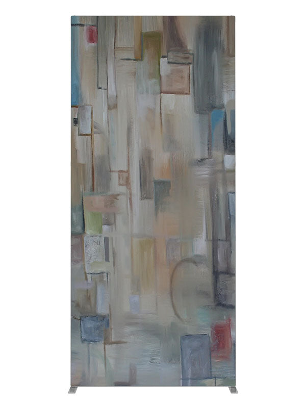 Gray tan cubist block, photography backdrop panel for Denny StudioEdge silicone edge frame, 3 ft