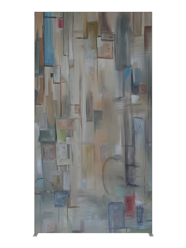 Gray tan cubist block, photography backdrop panel for Denny StudioEdge silicone edge frame, 4 ft