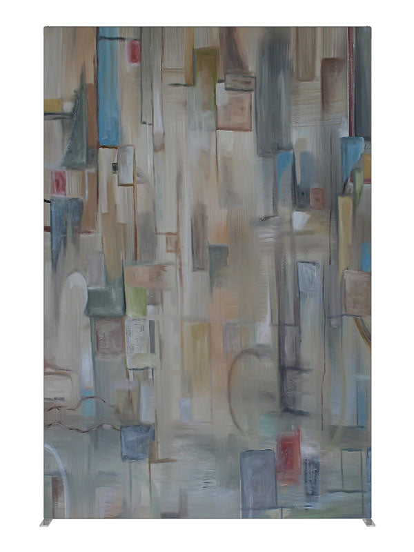 Gray tan cubist block, photography backdrop panel for Denny StudioEdge silicone edge frame, 5 ft
