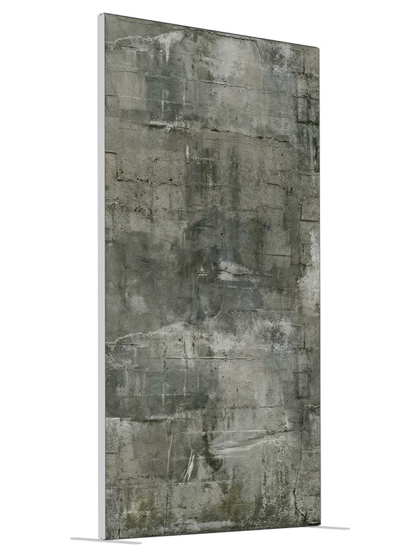 Gray Textured Concrete Wall shown at an angled view, photography backdrop panel for Denny StudioEdge silicone edge frame, 4 ft