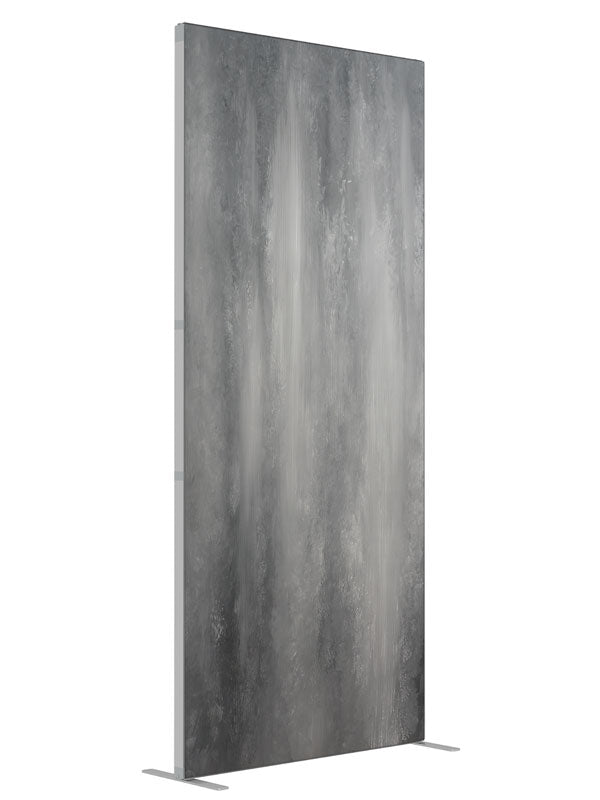 Gray Textured Streak shown at an angled view, photography backdrop panel for Denny StudioEdge silicone edge frame, 3 ft