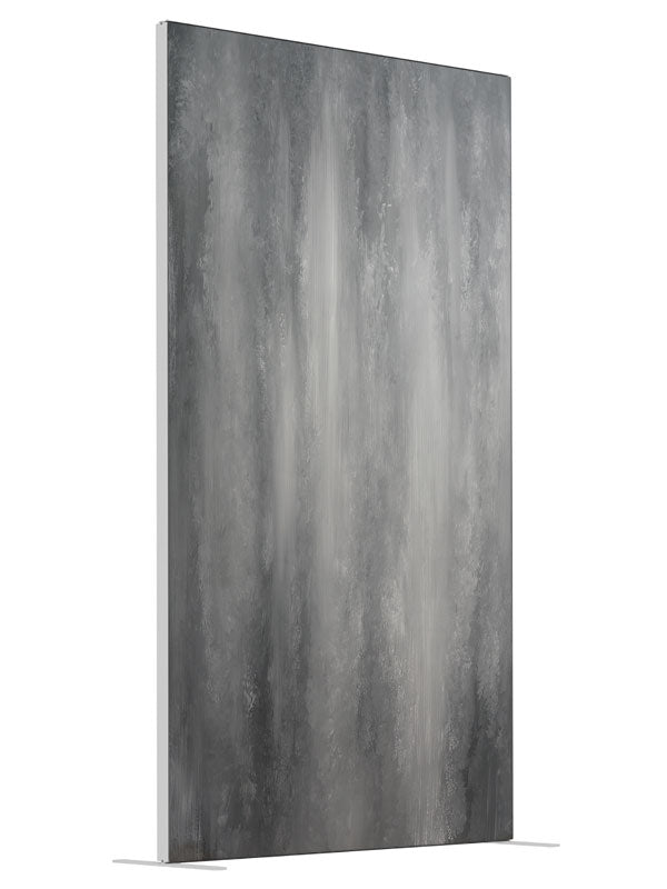 Gray Textured Streak shown at an angled view, photography backdrop panel for Denny StudioEdge silicone edge frame, 4 ft