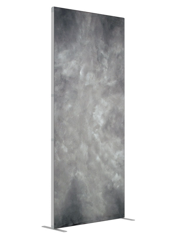 Gray Tips shown at an angled view, photography backdrop panel for Denny StudioEdge silicone edge frame, 3 ft