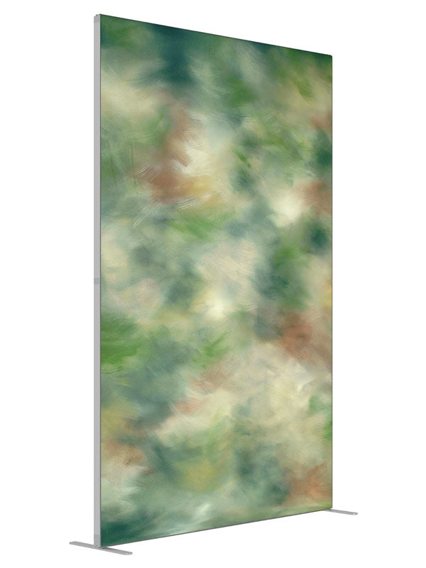 Green Harmony shown at an angled view, photography backdrop panel for Denny StudioEdge silicone edge frame, 5 ft