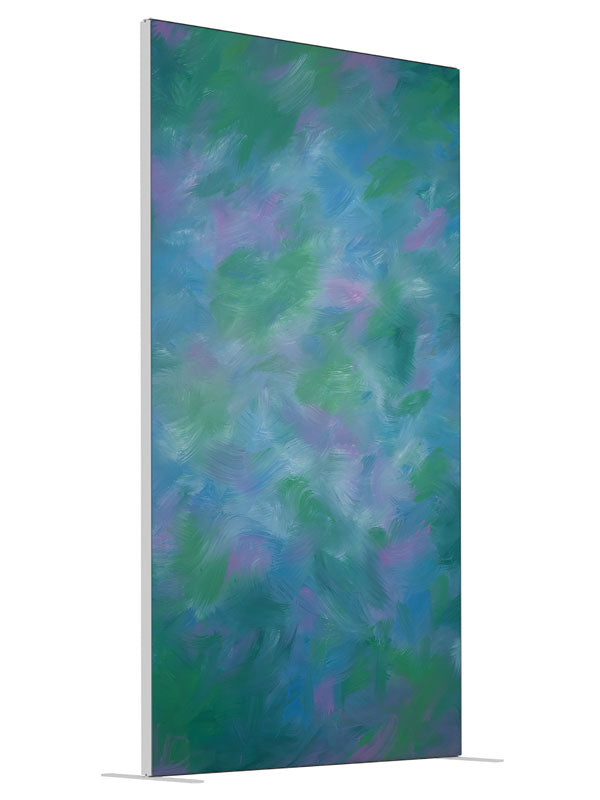 Green Purple shown at an angled view, photography backdrop panel for Denny StudioEdge silicone edge frame, 4 ft