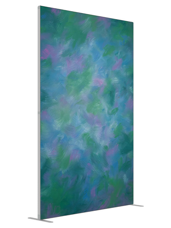 Green Purple shown at an angled view, photography backdrop panel for Denny StudioEdge silicone edge frame, 5 ft